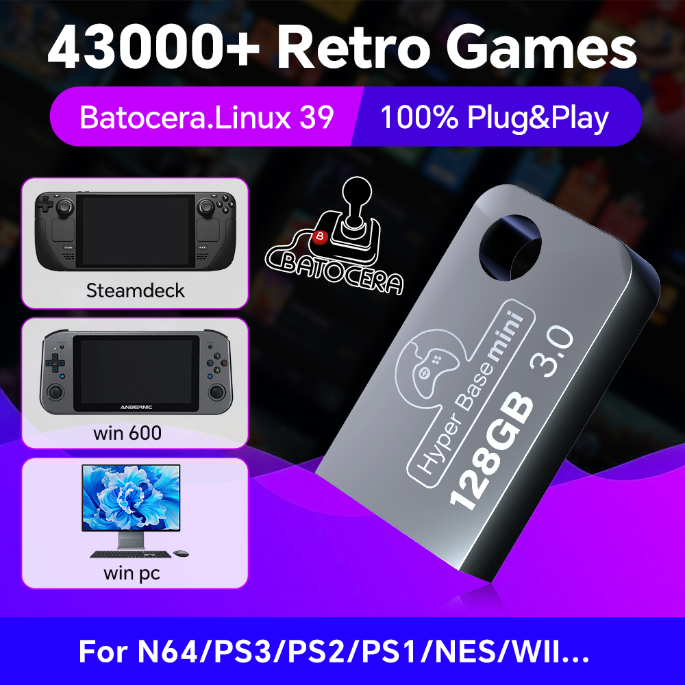 Retro Gaming Stick - Batocera 128G USB Flash Drive For